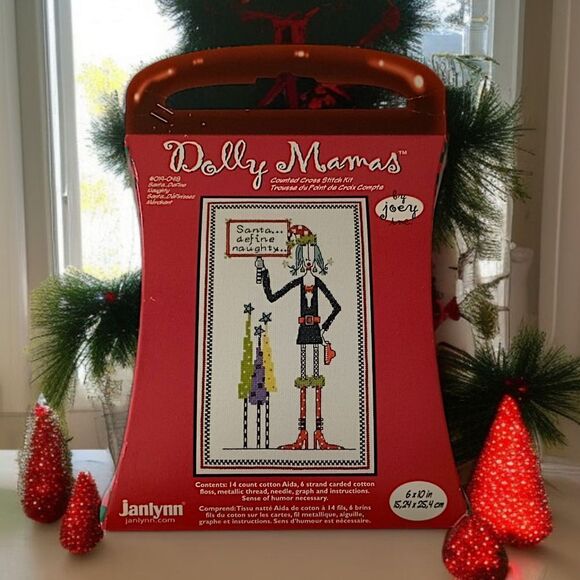 Dolly Mamas Counted Cross Stitch Kit Santa Define Naughty 019 0418 NEW Janlynn - Picture 16 of 16